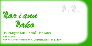 mariann mako business card