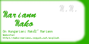 mariann mako business card